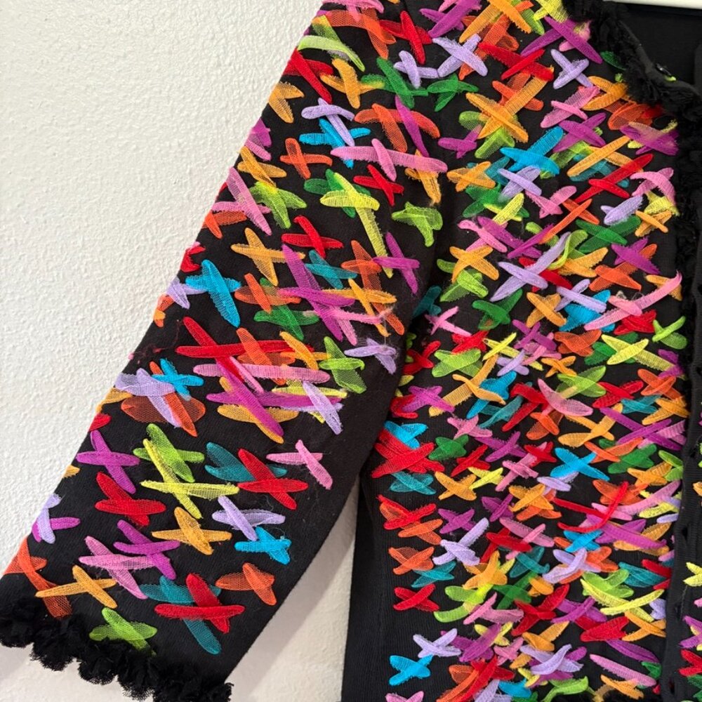 Michael Simon Colorful Criss Cross Mesh Ribbon Ca… - image 3